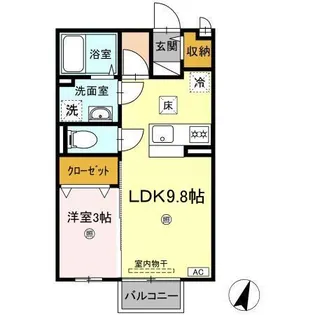 セジュール瀬戸下 B棟【1階】の間取り