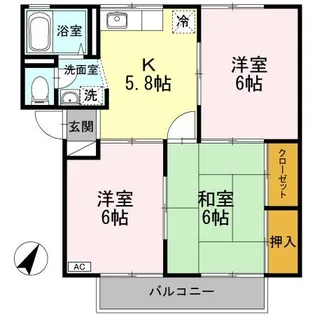 グリーンパーク洲崎 A棟【2階】の間取り