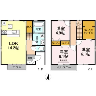 岡山県岡山市北区平野【一戸建】の間取り