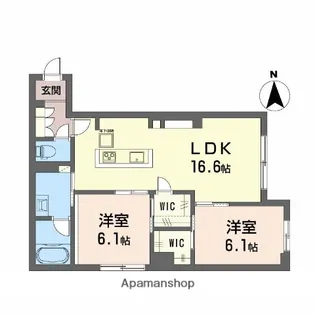 ラ・パルテール旭川 11番館【1階】の間取り