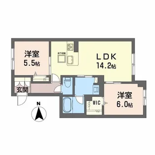 ラ・パルテール旭川 11番館【1階】の間取り