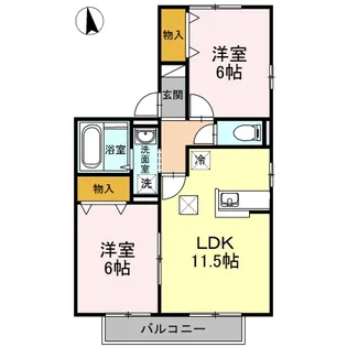 リビングタウン旭川 E棟【1階】の間取り