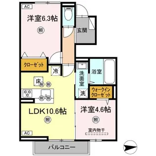 セレスト ブルー【1階】の間取り