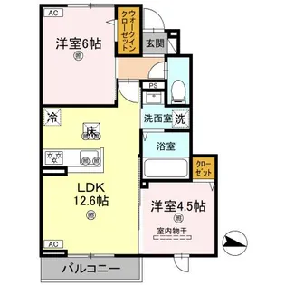 フォーゲルセレーノ B棟【1階】の間取り