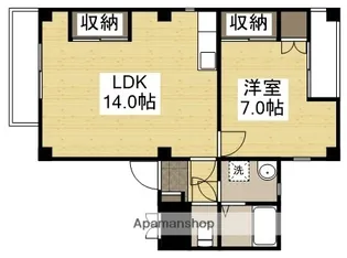 ロータスマンション岡山【4階】の間取り