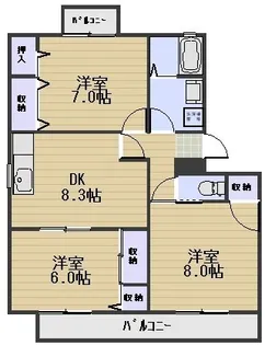 ハイカムールST【2階】の間取り