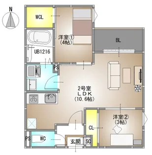 仮称)REGALEST 下伊福6【102号室号室】の間取り