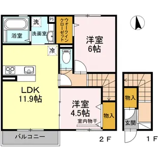 LA・MAISON B棟【2階】の間取り