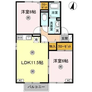ペガサス B棟【2階】の間取り