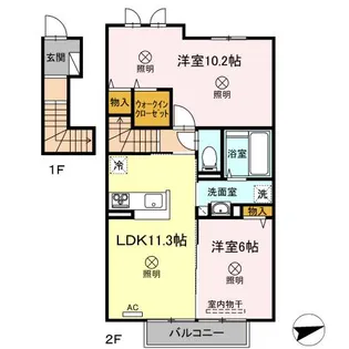 ウィステみやまえ【2階】の間取り