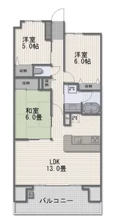 ロイヤルガーデンタワー岡山幸町413【4階】の間取り