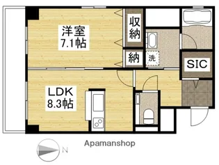 ハートフル医大西【2階】の間取り