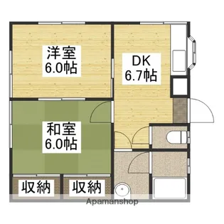 グリーンコーポ【1階-東号室】の間取り