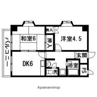 アンシャンテ岡山【4階】の間取り