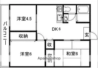 大供マンション【201号室】の間取り