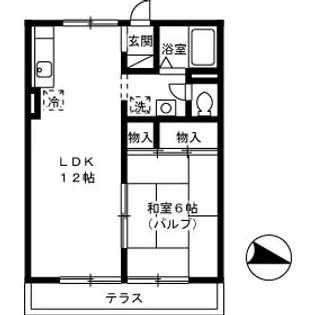 プレジール山河【1階】の間取り