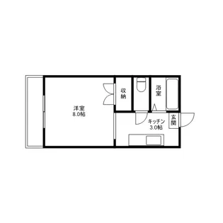 メゾンドゥクロワ【105号室】の間取り