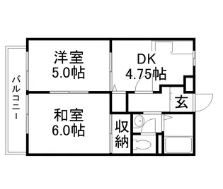 2DKの間取り画像