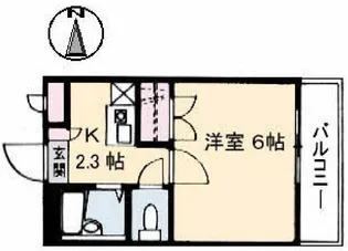 ハッピーハイツ今【2階】の間取り