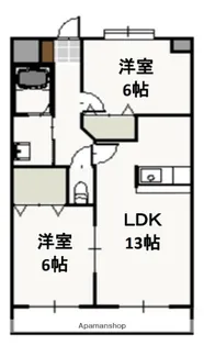 プレジール奥田【3階】の間取り