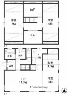 岡山県倉敷市福島【一戸建】の間取り