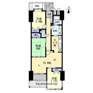 サーパス東古松【3階】の間取り