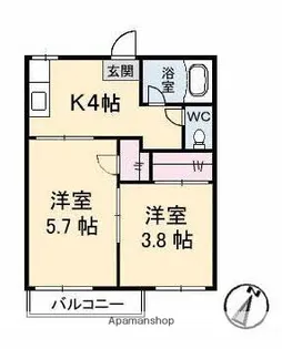北浦コーポ【2階】の間取り