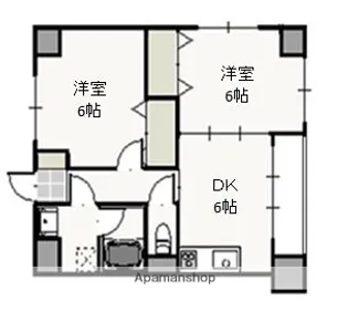ウッドコート医大南【5階】の間取り
