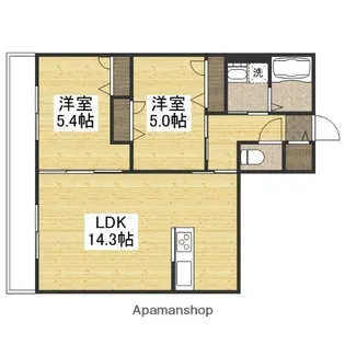アペルト・ラメール【1階】の間取り