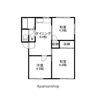 ニュー荒井荘B棟【201号室】の間取り