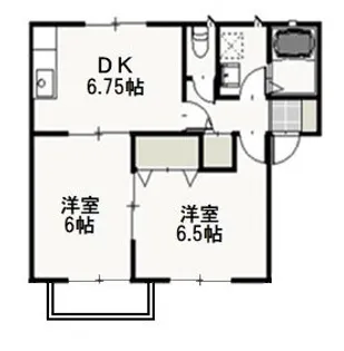 パインパレス B【2階】の間取り