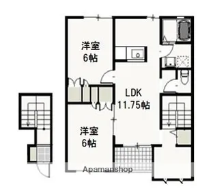 アロース牟佐【2階】の間取り