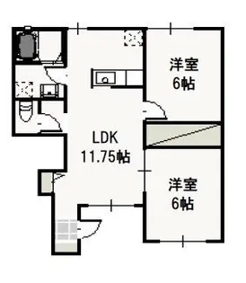 アロース牟佐【1階】の間取り