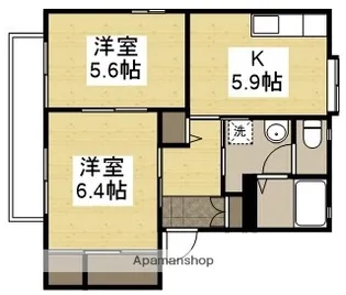 グランメイトB【105号室】の間取り