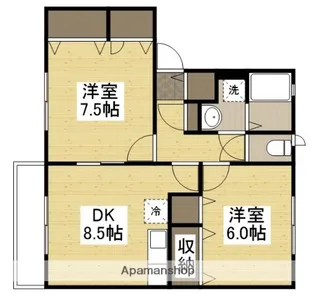 コーポラス板野A【A101号室】の間取り