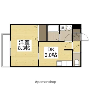 1DKの間取り画像