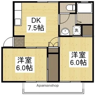 グリーンガーデンハイツ B【2階】の間取り