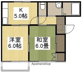 リバティ安原【203号室】の間取り