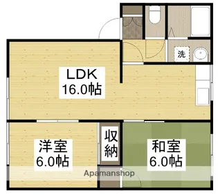 フレグランス八幡D【1階】の間取り