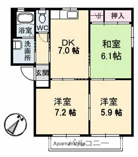 メゾン デラ W A棟【1階】の間取り