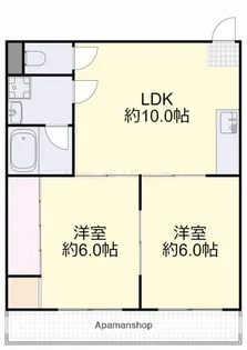 2LDKの間取り画像