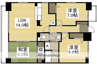 グランメール弓之町【7階】の間取り