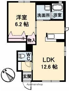 ラ パルテール旭川 参番館【1階】の間取り