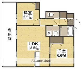 プレイン・パイン B【1階】の間取り