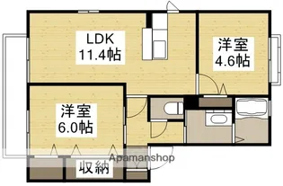フォンテーヌ 大福 A棟【2階】の間取り