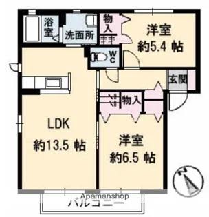 ラ・パルテール福田 伍番館【2階】の間取り