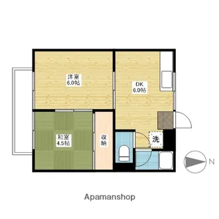 コーポ操扇山【1階】の間取り