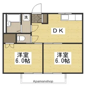 コーポ亀山【202号室】の間取り