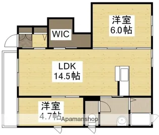 クレセオ西長瀬【1階】の間取り