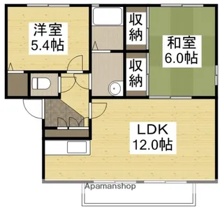 オークス 壱番館【1階】の間取り